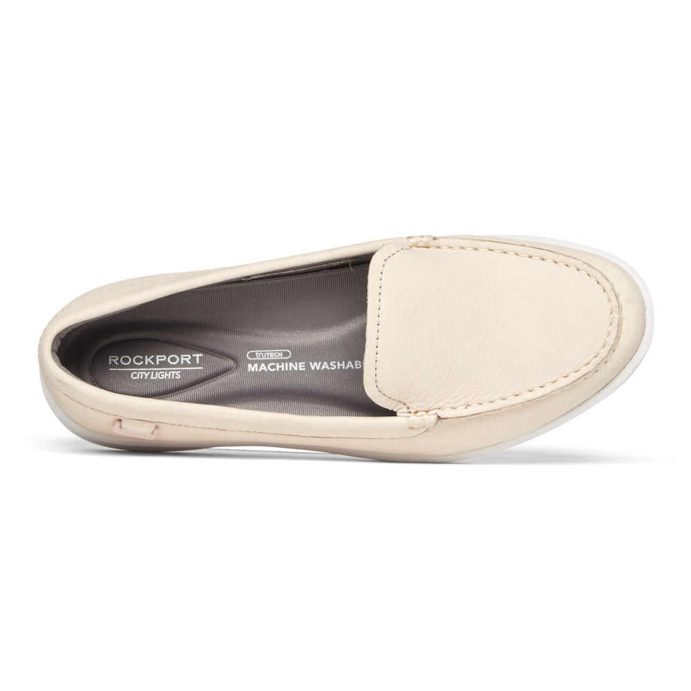 Rockport Womens Loafers White - Ayva Washable - UK 527-CQWVPY